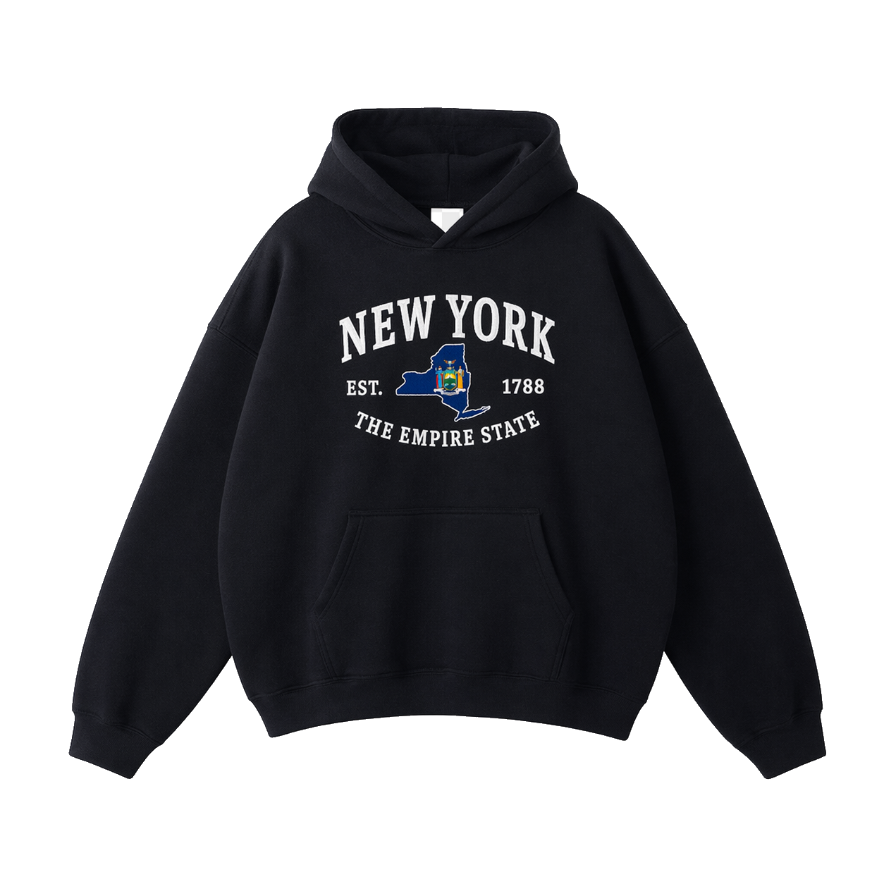 Collection 8 New York Oversize Fleeced Hoodie - Black front