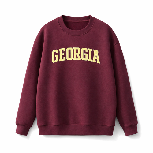 Collection 1 Georgia Essential Heavyweight Crewneck Sweatshirt - Dull Red front