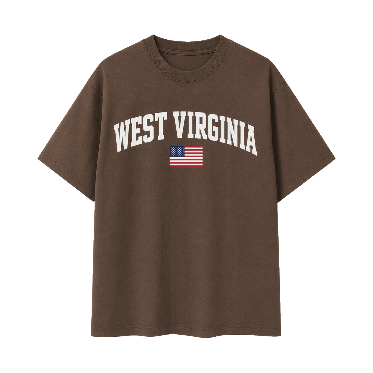 Collection 2 West Virginia Essential Cotton T-Shirt - Coffee front