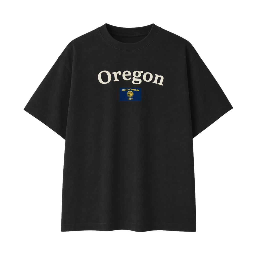 Collection 6 Oregon Essential Cotton T-Shirt - Black front