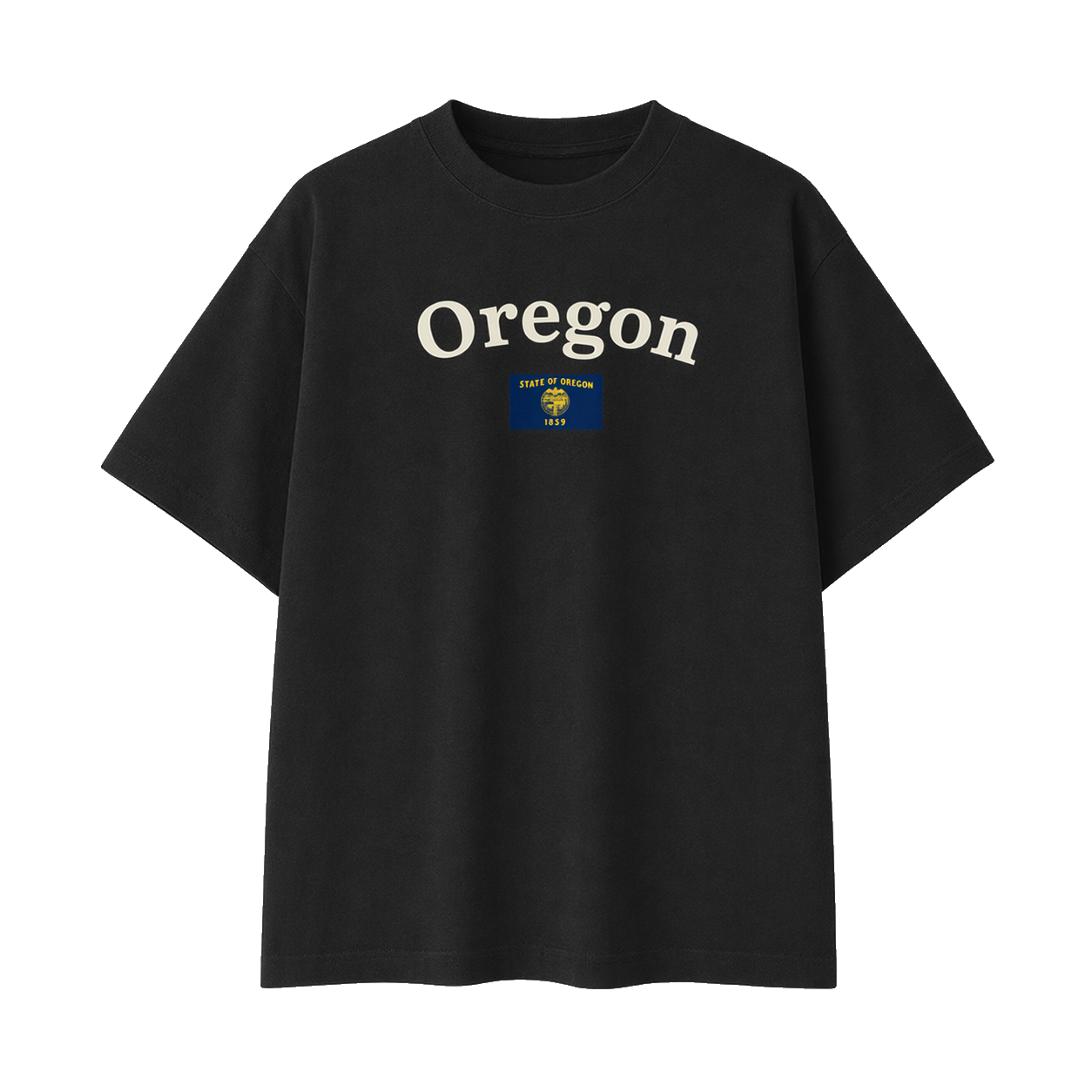 Collection 6 Oregon Essential Cotton T-Shirt - Black front