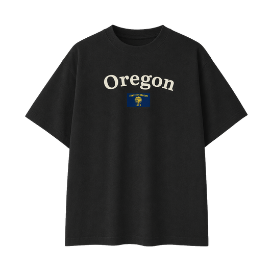 Collection 6 Oregon Essential Cotton T-Shirt - Black front