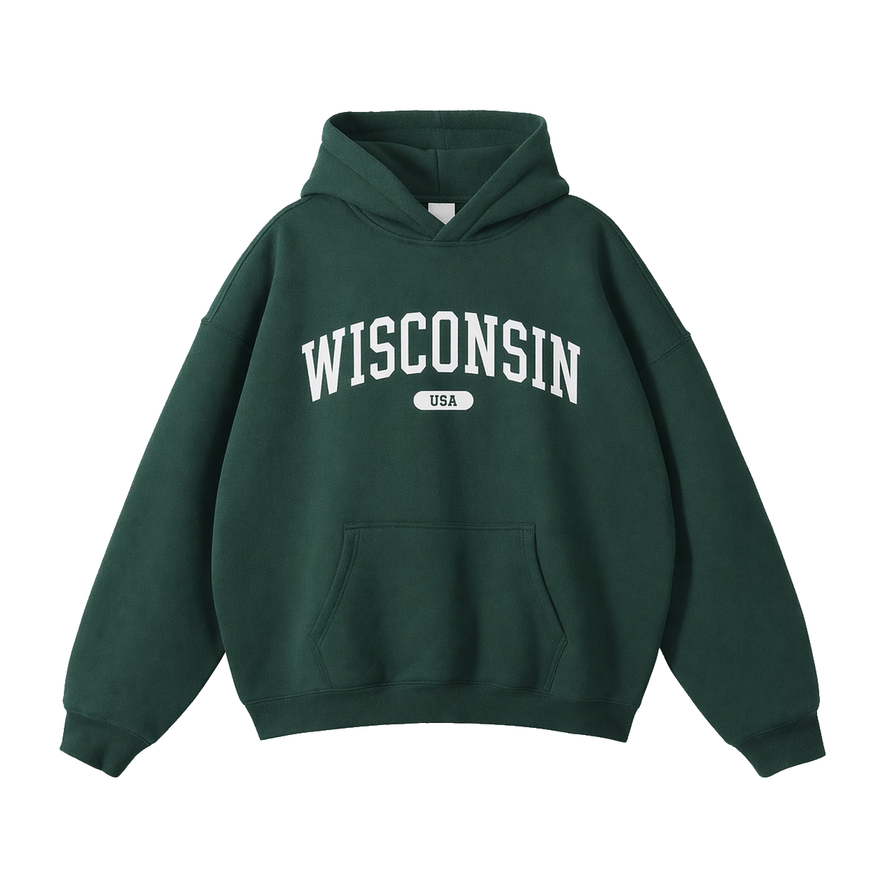 Collection 4 Wisconsin Oversize Fleeced Hoodie - Eden Green front