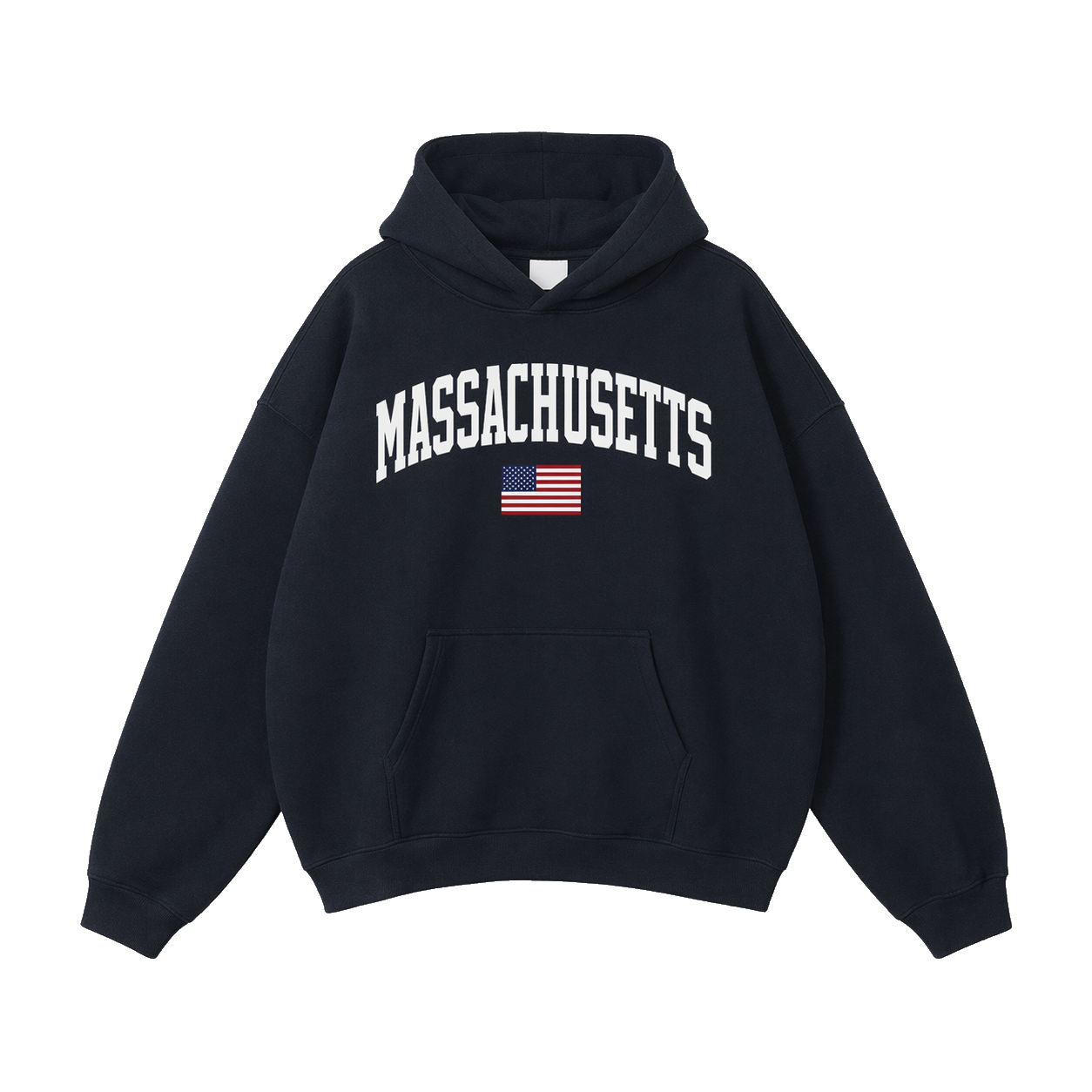 Collection 2 Massachusetts Oversize Fleeced Hoodie - Black front