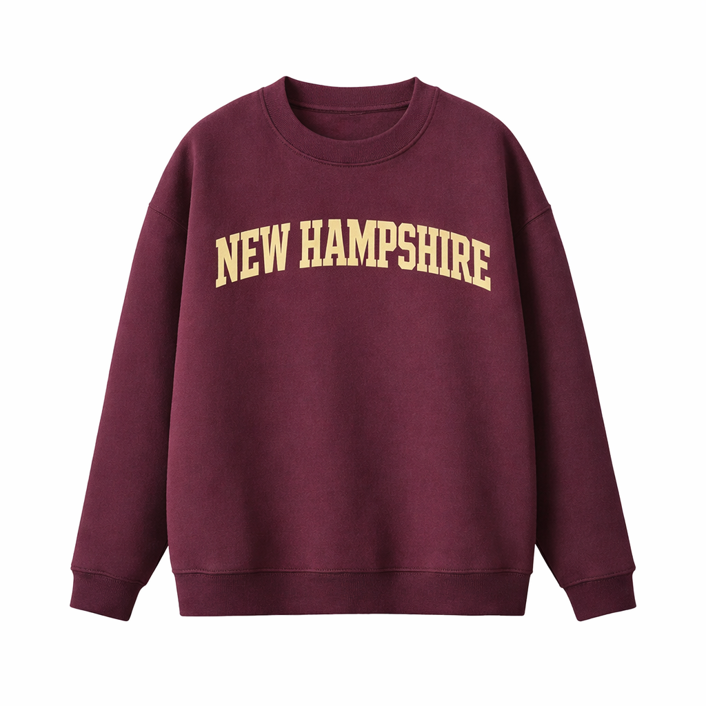 Collection 1 New Hampshire Essential Heavyweight Crewneck Sweatshirt - Dull Red front
