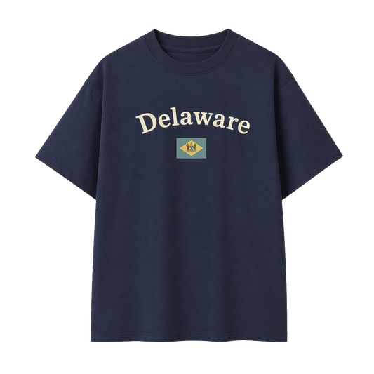 Collection 6 Delaware Essential Cotton T-Shirt - Navy Blue front