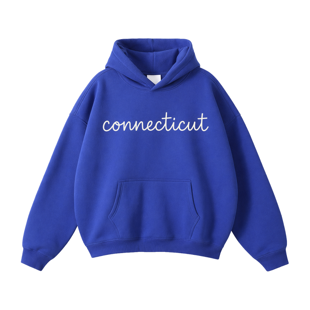 Collection 3 Connecticut Oversize Fleeced Hoodie - Klein Blue front