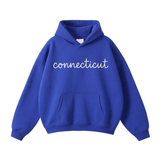 Collection 3 Connecticut Oversize Fleeced Hoodie - Klein Blue front