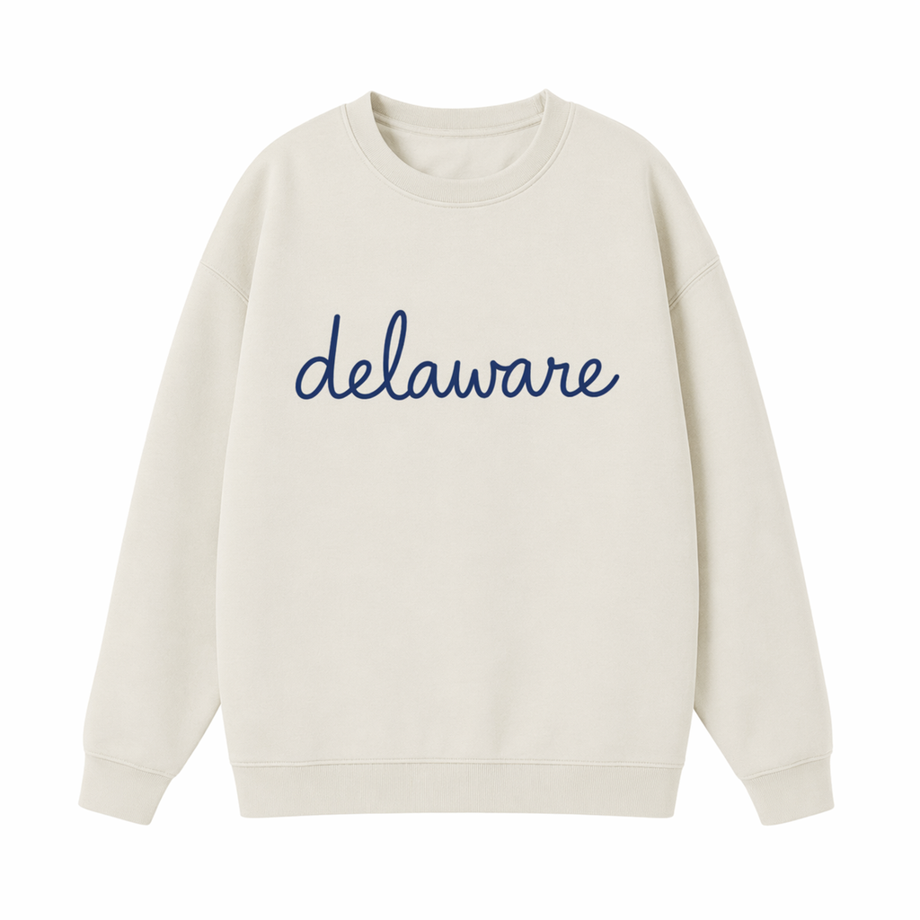 Collection 3 Delaware Essential Heavyweight Crewneck Sweatshirt - Cream front
