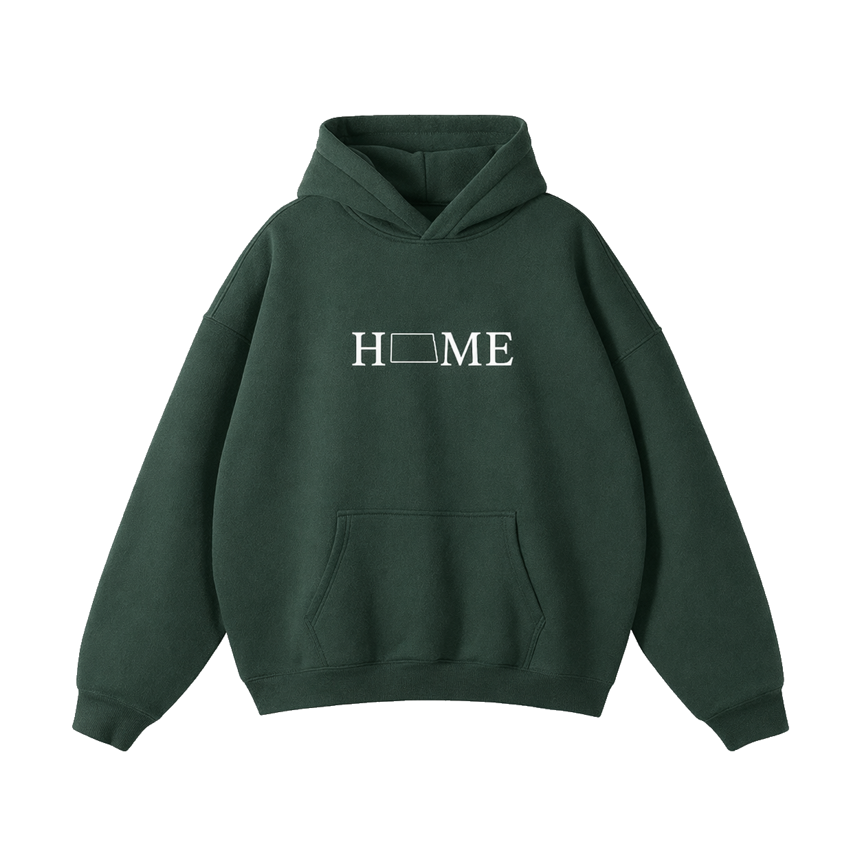 Collection 5 North Dakota Oversize Fleeced Hoodie - Eden Green front