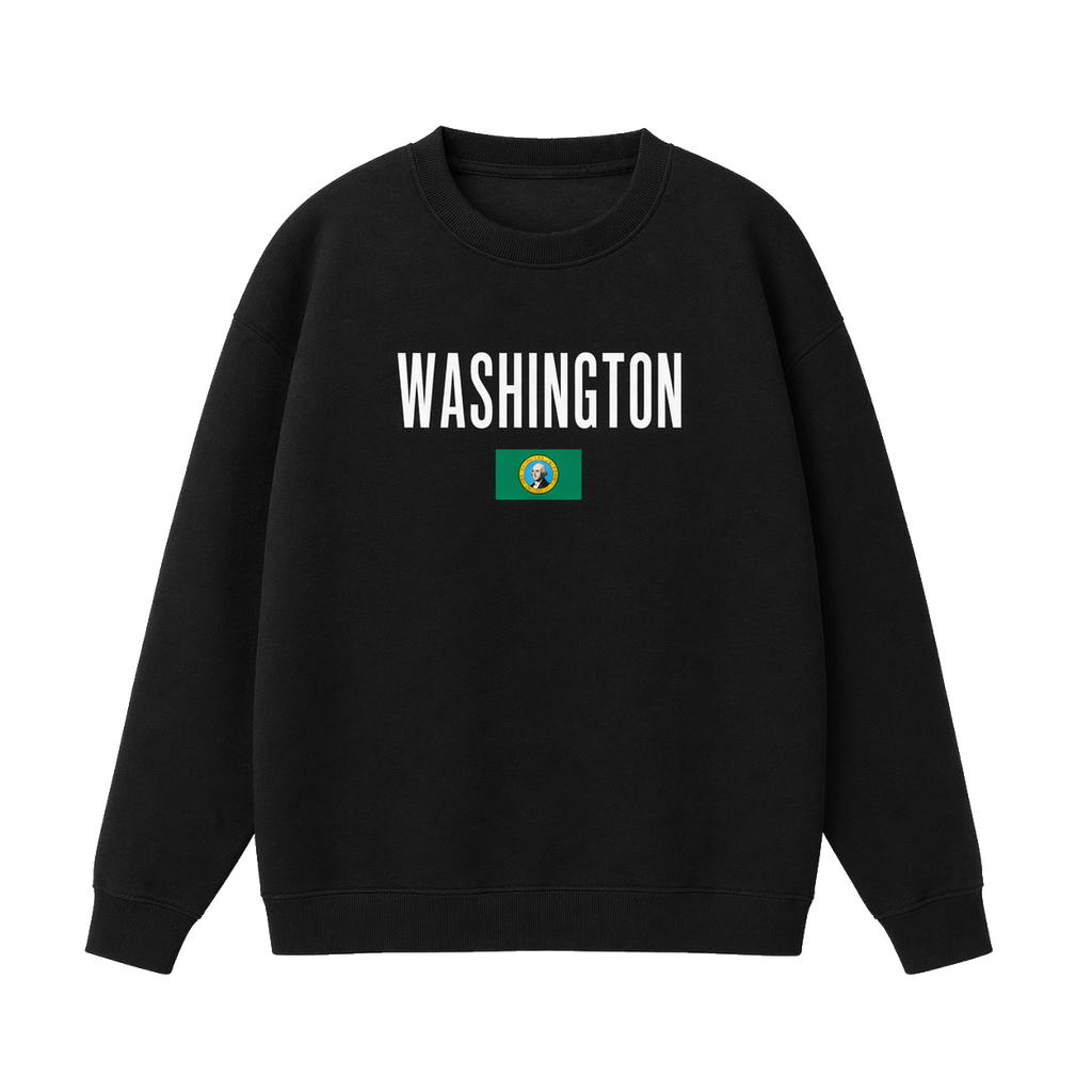 Collection 7 Washington Essential Heavyweight Crewneck Sweatshirt - Black front