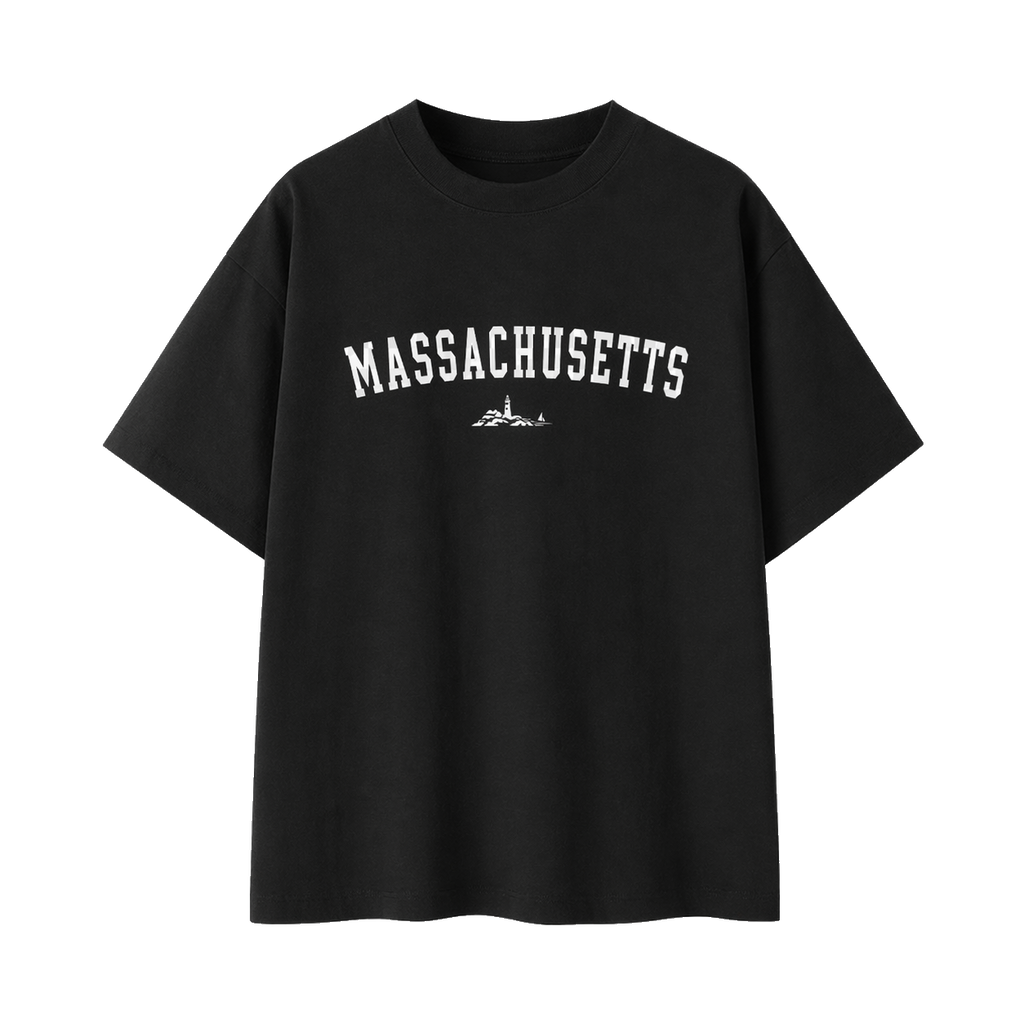 Collection 9 Massachusetts Essential Cotton T-Shirt - Black front