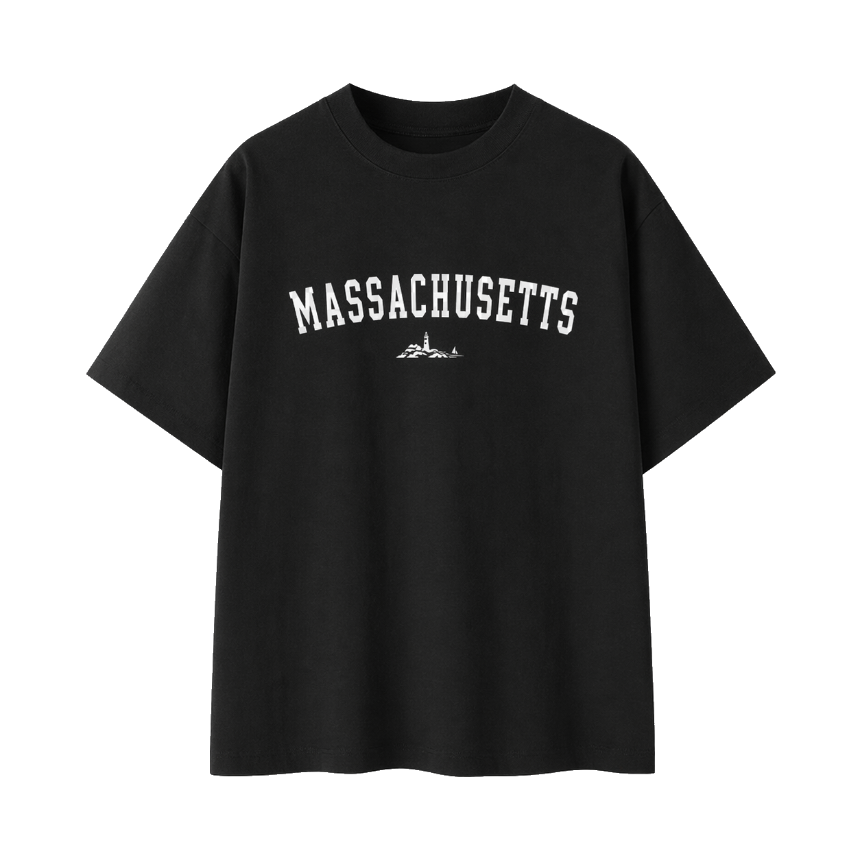 Collection 9 Massachusetts Essential Cotton T-Shirt - Black front