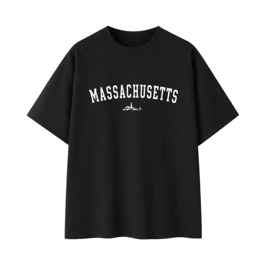 Collection 9 Massachusetts Essential Cotton T-Shirt - Black front