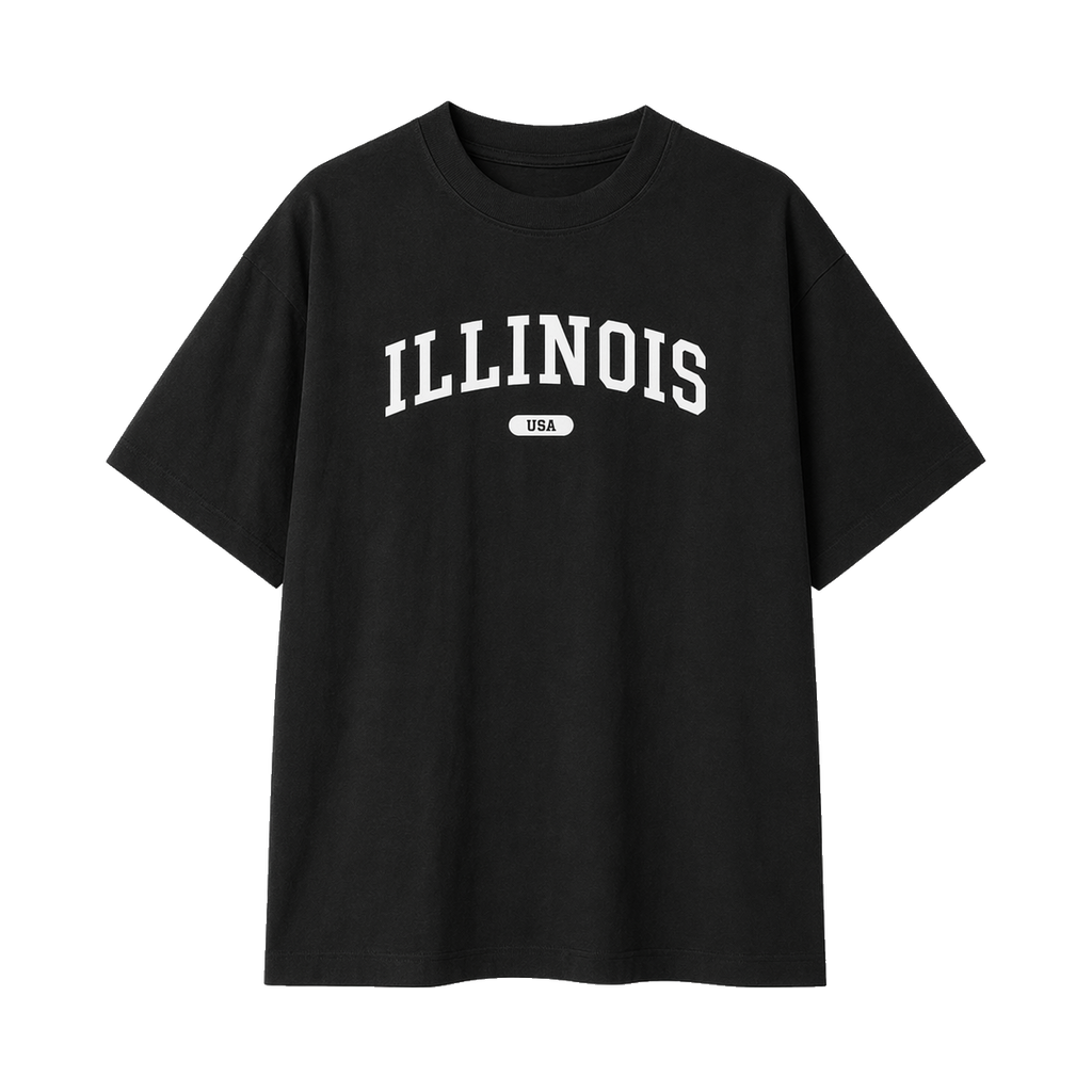 Collection 4 Illinois Essential Cotton T-Shirt - Black front