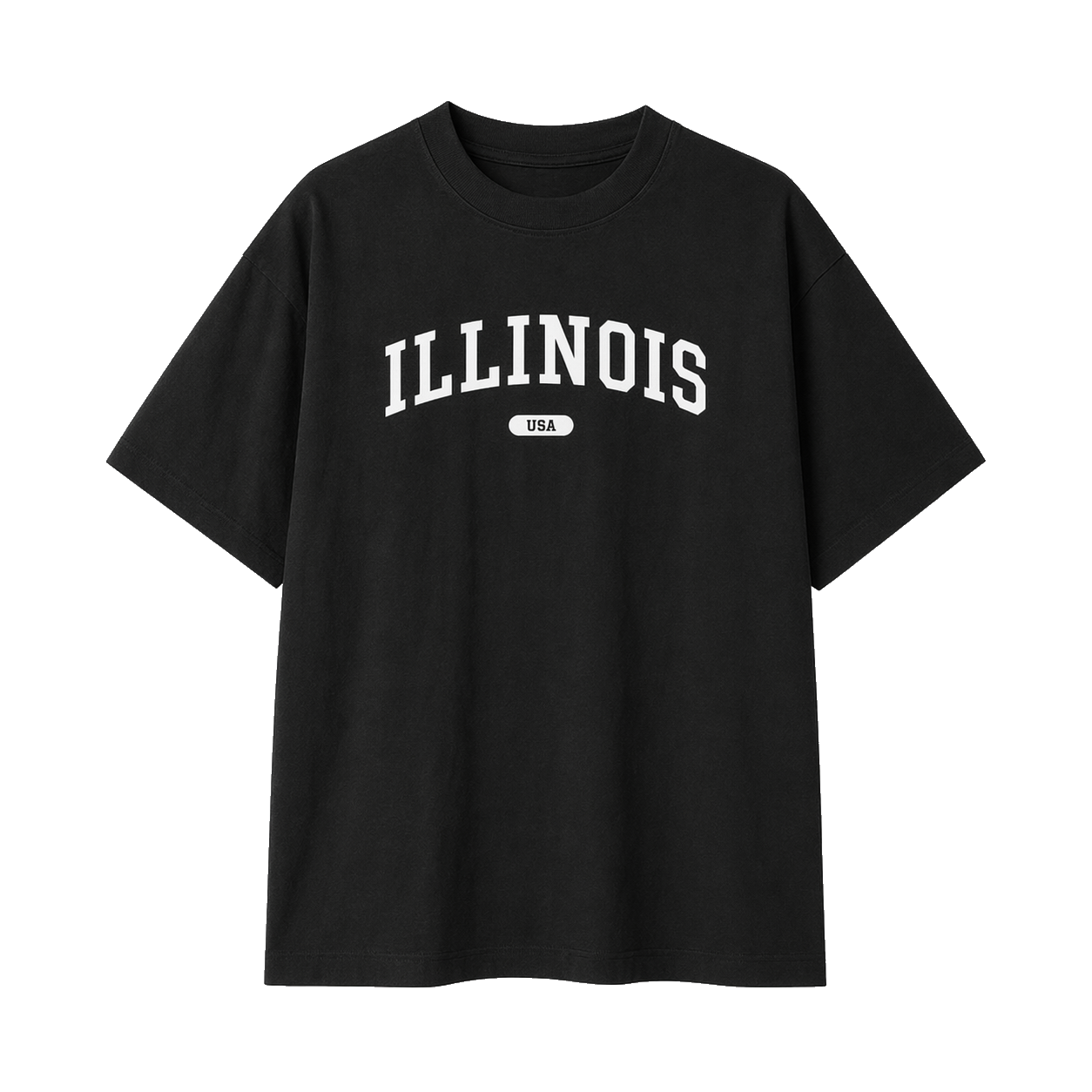 Collection 4 Illinois Essential Cotton T-Shirt - Black front