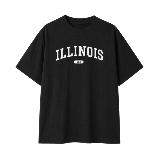 Collection 4 Illinois Essential Cotton T-Shirt - Black front
