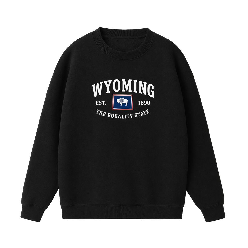 Collection 8 Wyoming Essential Heavyweight Crewneck Sweatshirt - Black front