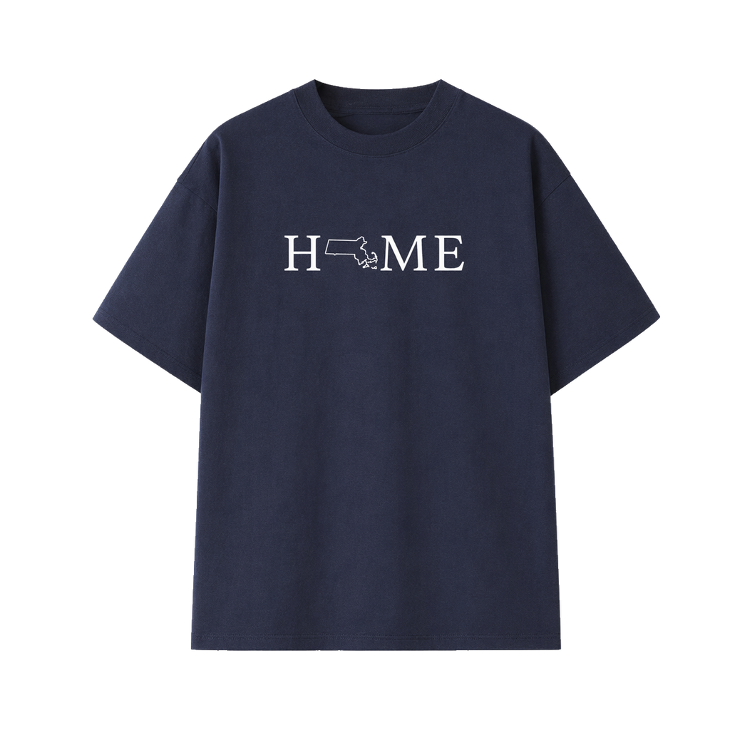 Collection 5 Massachusetts Essential Cotton T-Shirt - Navy Blue front