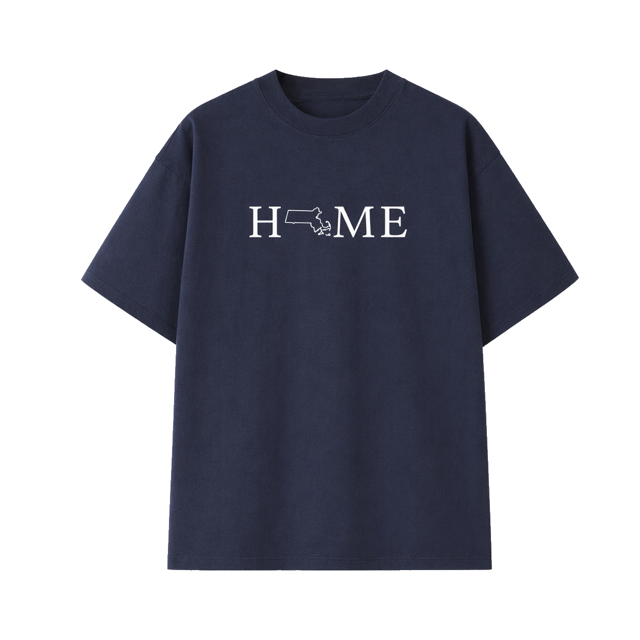 Collection 5 Massachusetts Essential Cotton T-Shirt - Navy Blue front