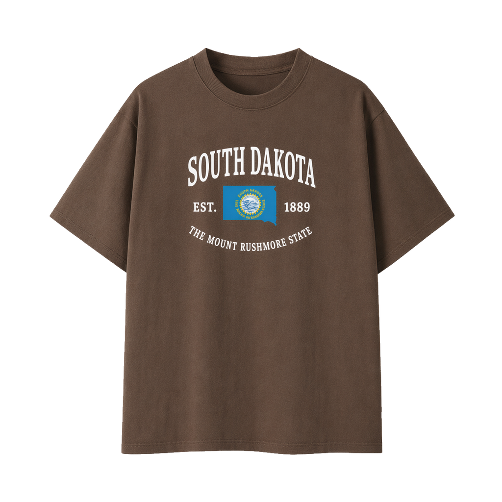 Collection 8 South Dakota Essential Cotton T-Shirt - Coffee front