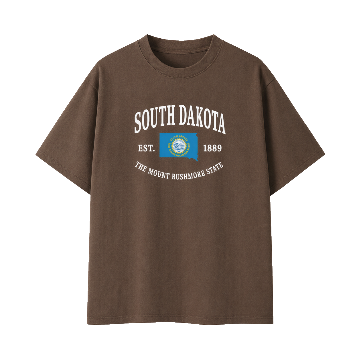 Collection 8 South Dakota Essential Cotton T-Shirt - Coffee front
