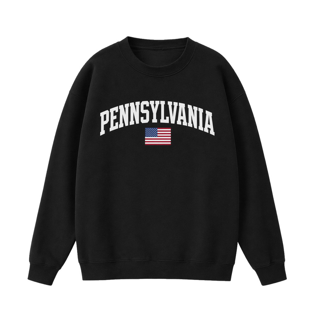 Collection 2 Pennsylvania Essential Heavyweight Crewneck Sweatshirt - Black front