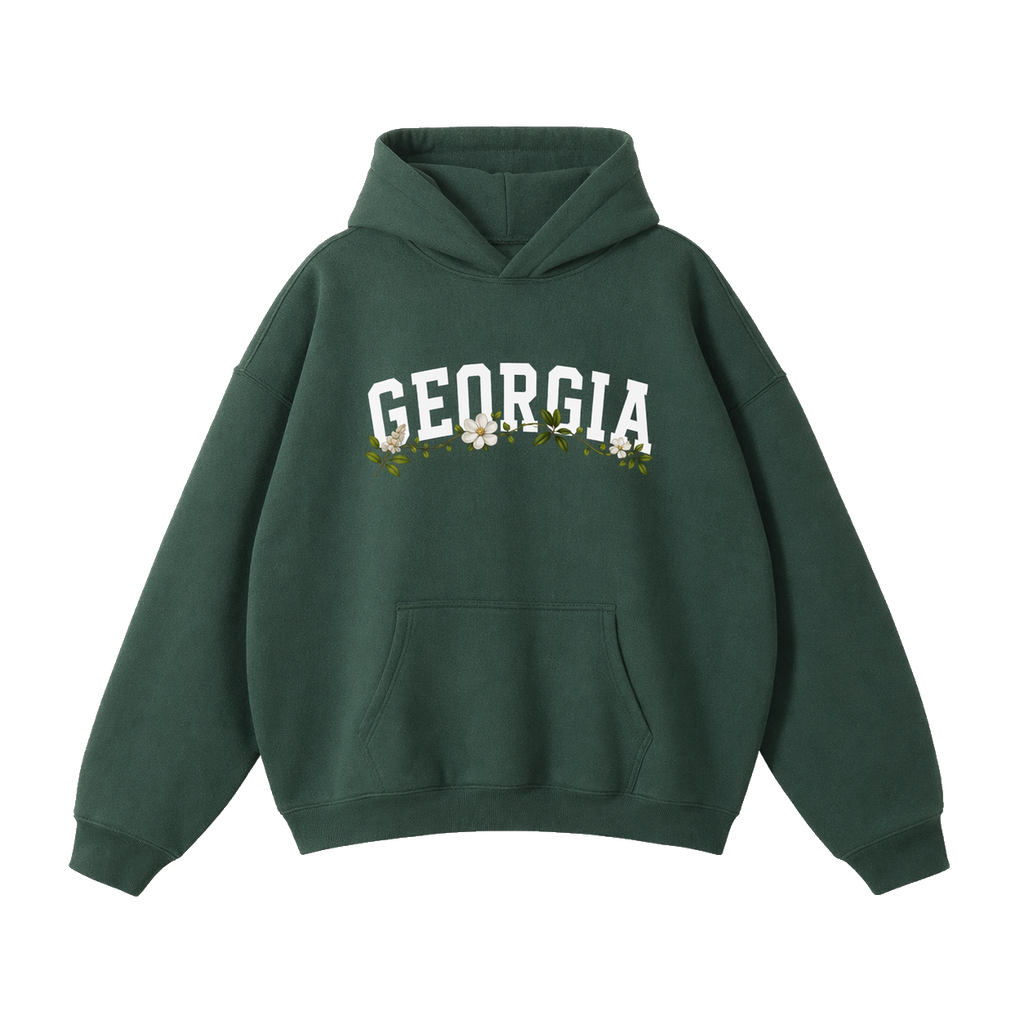 Collection 10 Georgia Oversize Fleeced Hoodie - Eden Green front
