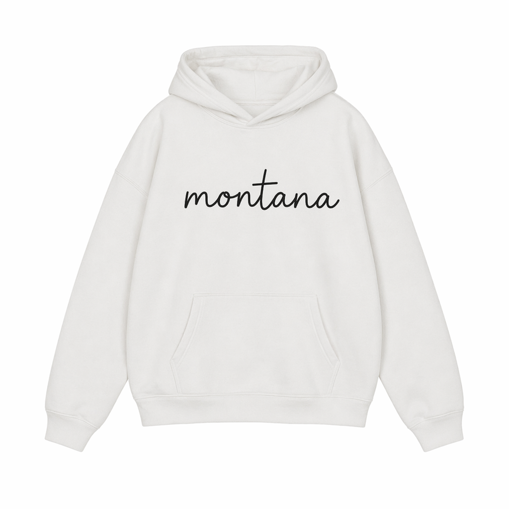 Collection 3 Montana Oversize Fleeced Hoodie - White front