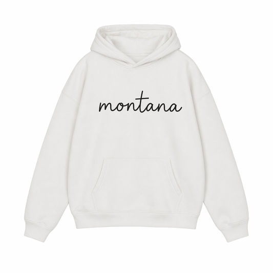 Collection 3 Montana Oversize Fleeced Hoodie - White front