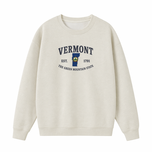 Collection 8 Vermont Essential Heavyweight Crewneck Sweatshirt - Cream front