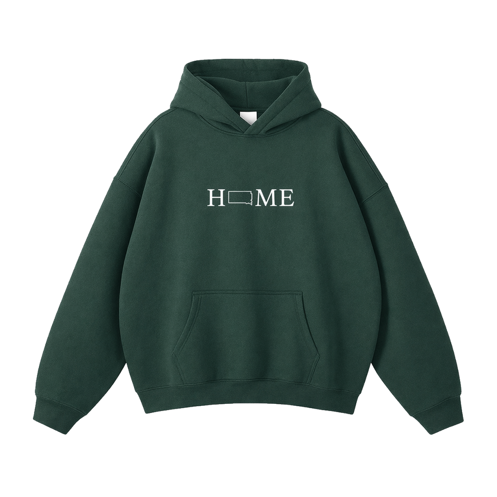 Collection 5 South Dakota Oversize Fleeced Hoodie - Eden Green front
