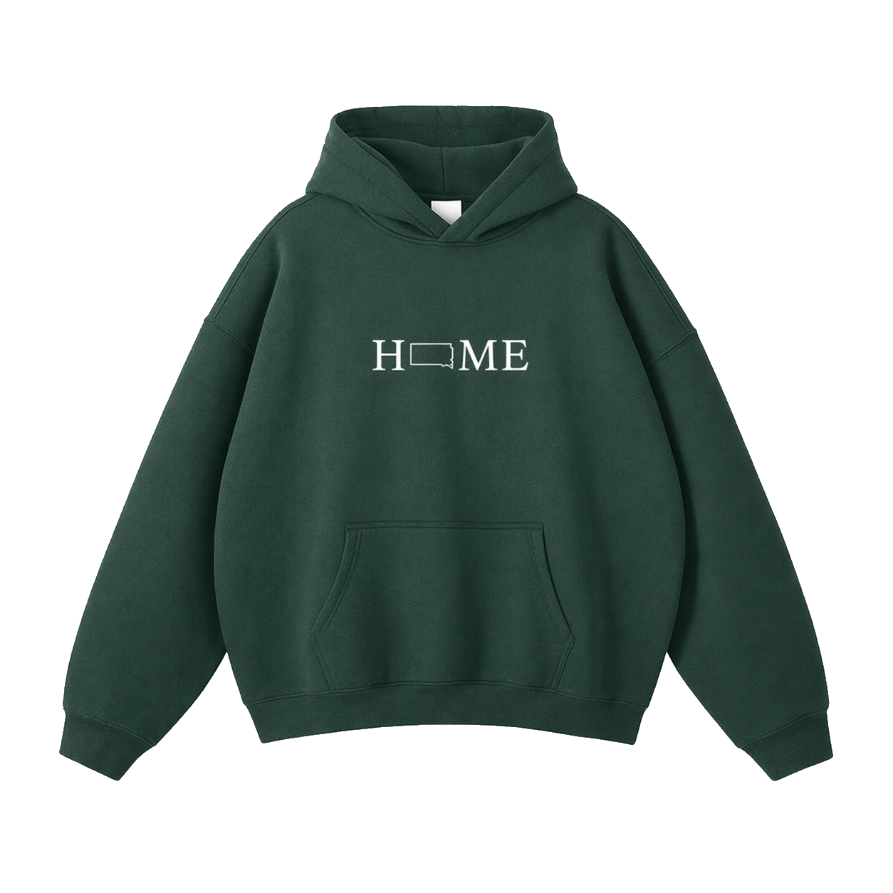 Collection 5 South Dakota Oversize Fleeced Hoodie - Eden Green front