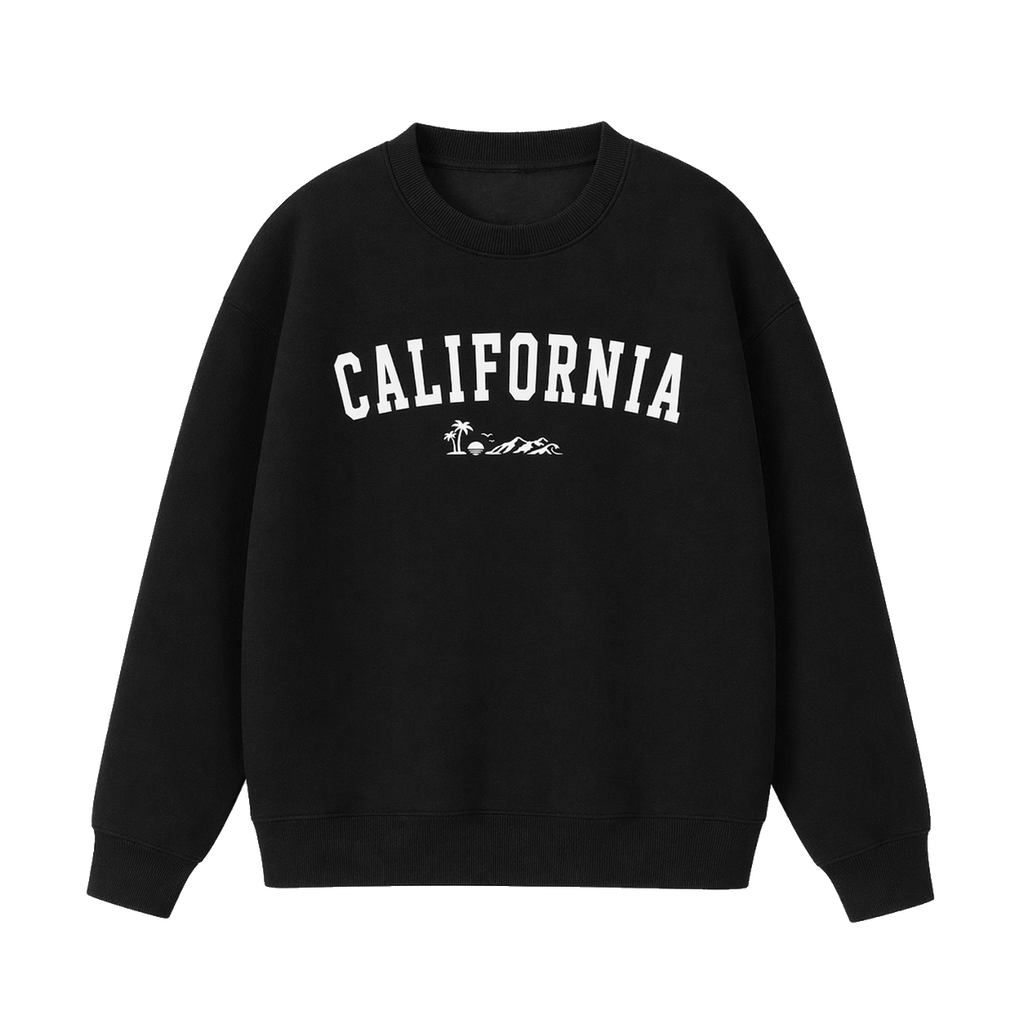 Collection 9 California Essential Heavyweight Crewneck Sweatshirt - Black front