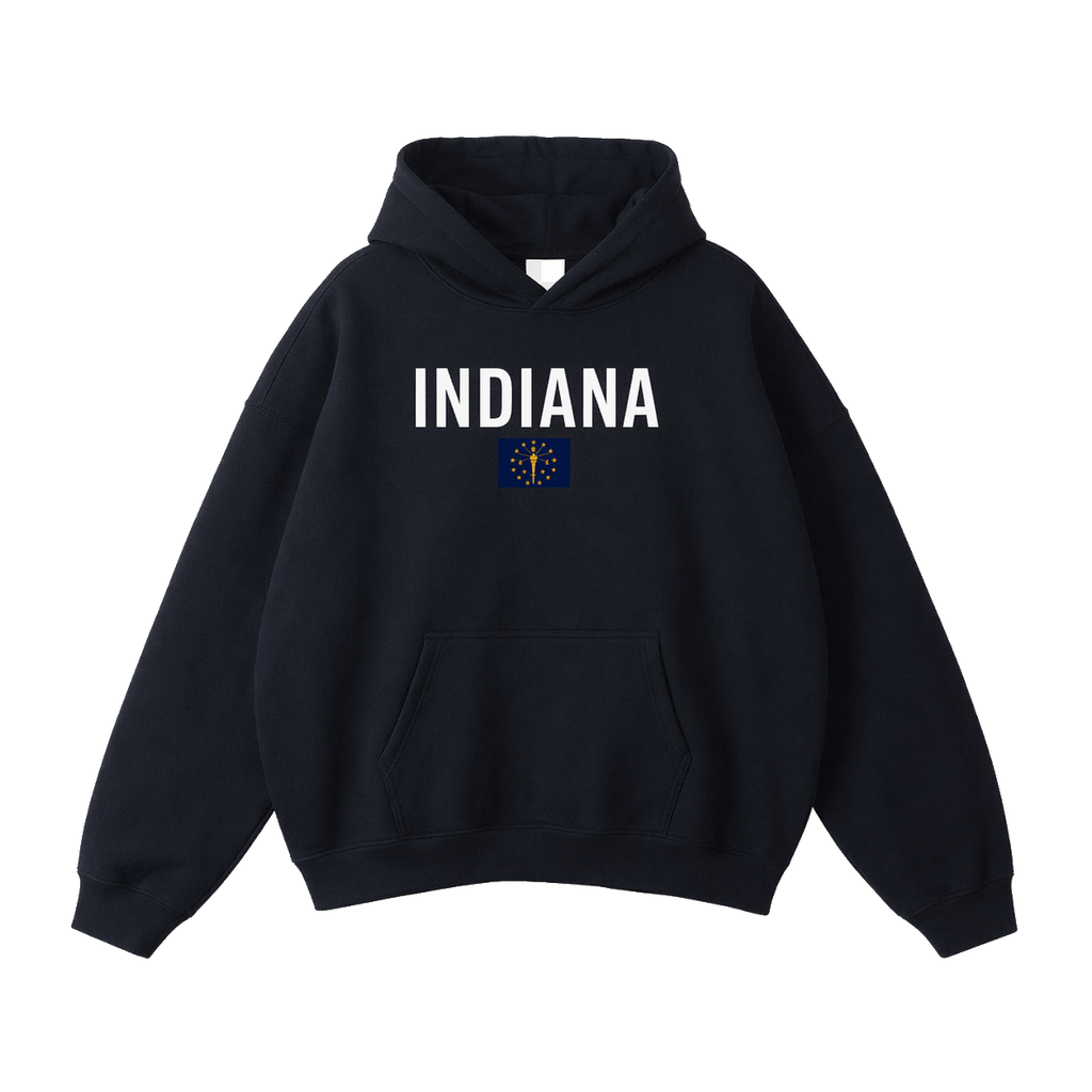 Collection 7 Indiana Oversize Fleeced Hoodie - Black front
