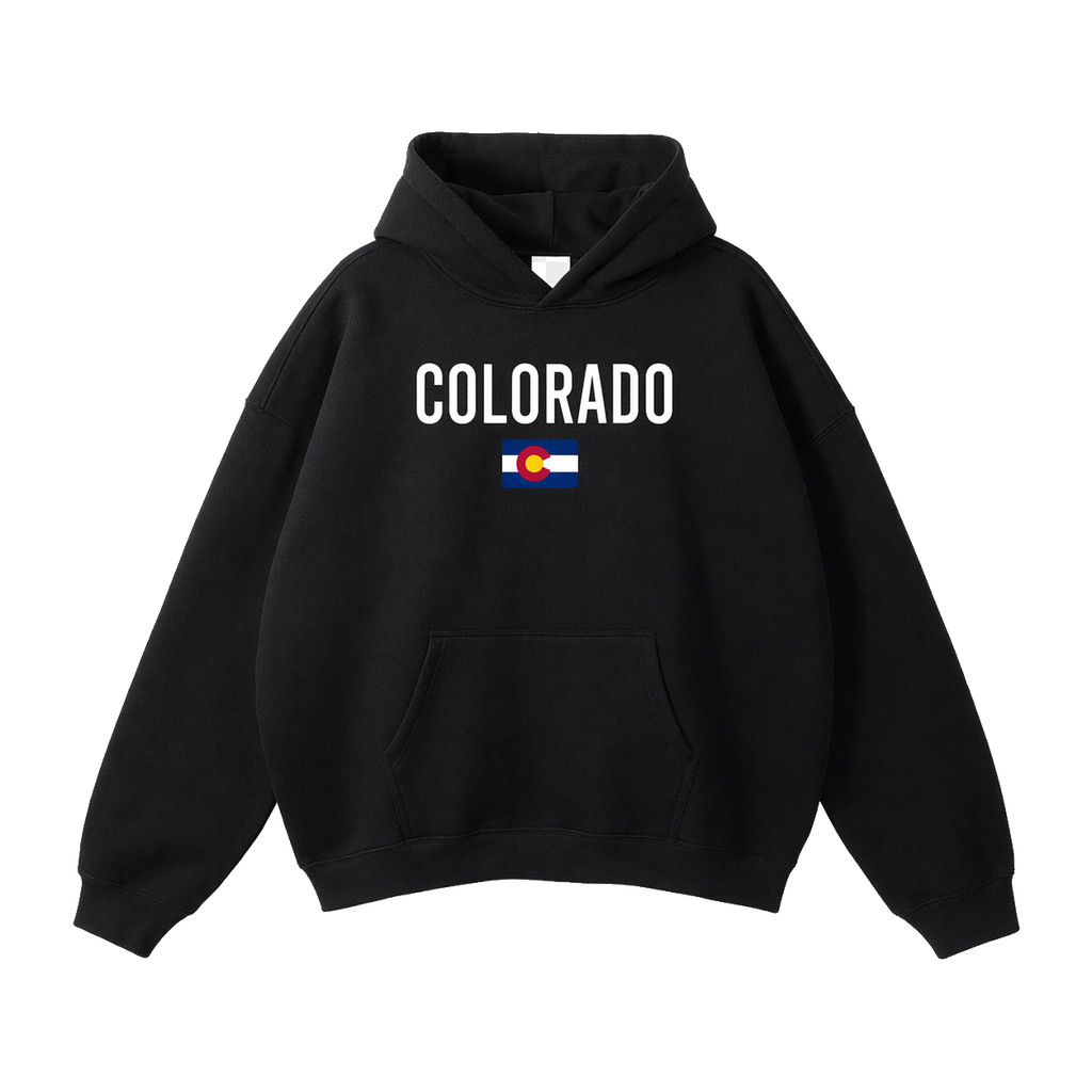Collection 7 Colorado Oversize Fleeced Hoodie - Black front