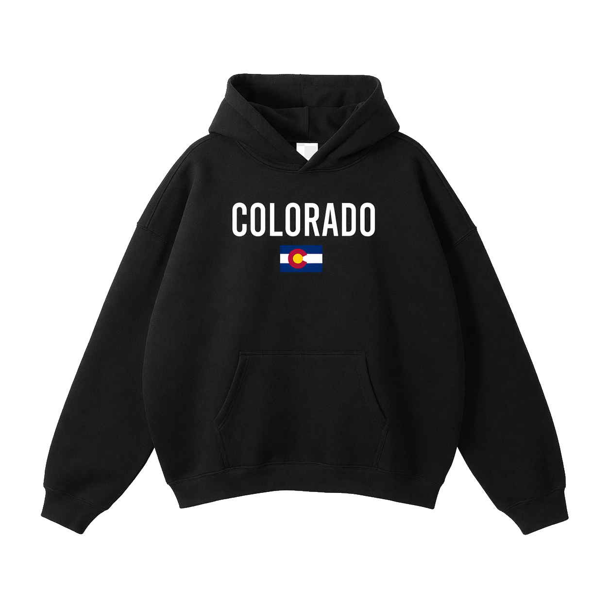 Collection 7 Colorado Oversize Fleeced Hoodie - Black front