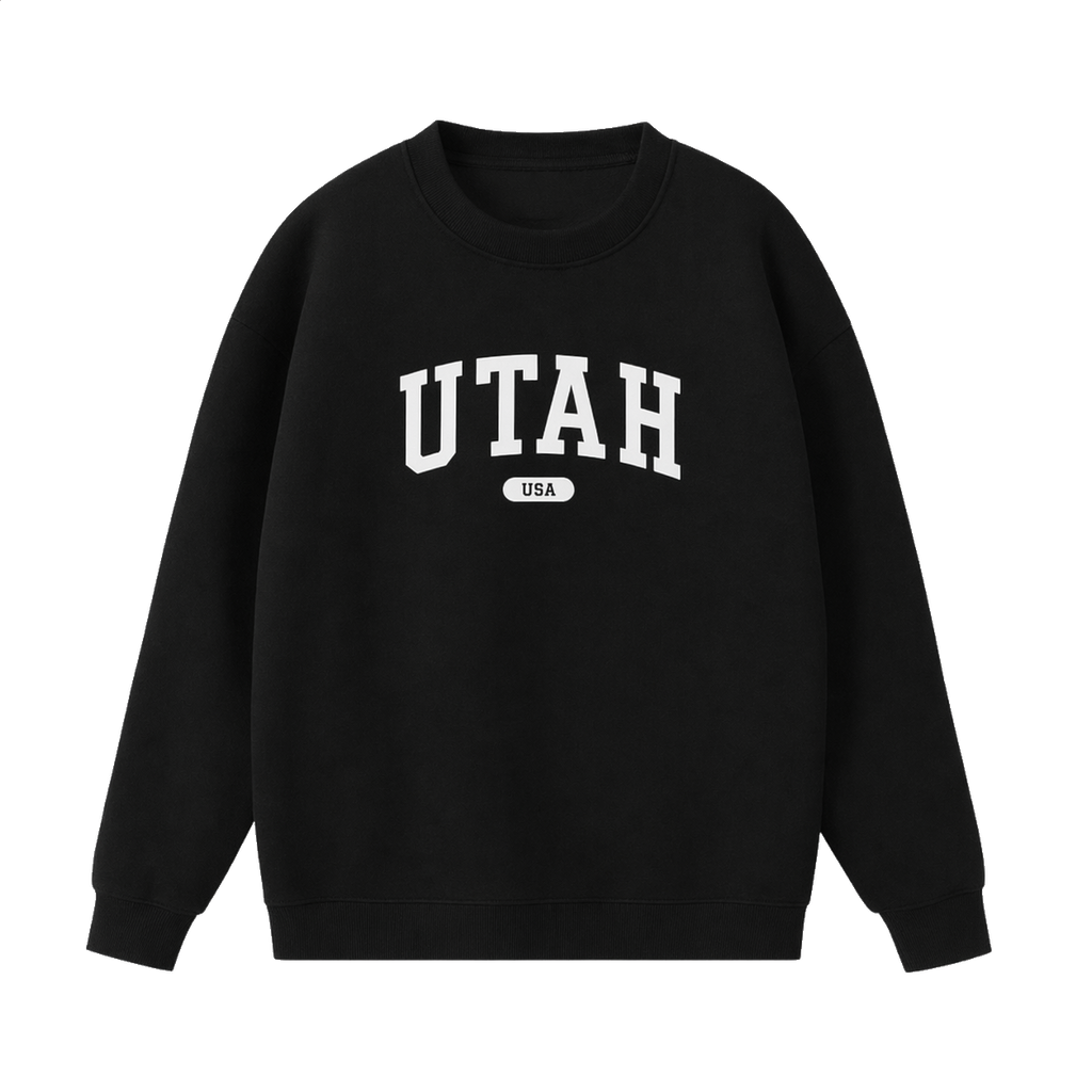 Collection 4 Utah Essential Heavyweight Crewneck Sweatshirt - Black front