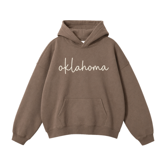 Collection 3 Oklahoma Oversize Fleeced Hoodie - Brown front