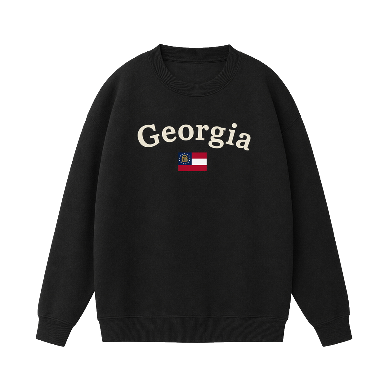 Collection 6 Georgia Essential Heavyweight Crewneck Sweatshirt - Black front