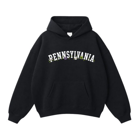 Collection 10 Pennsylvania Oversize Fleeced Hoodie - Black front