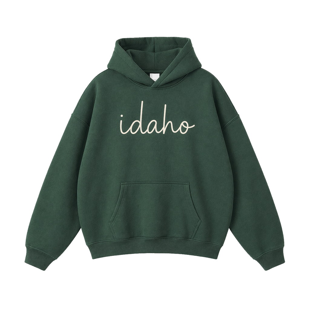 Collection 3 Idaho Oversize Fleeced Hoodie - Eden Green front
