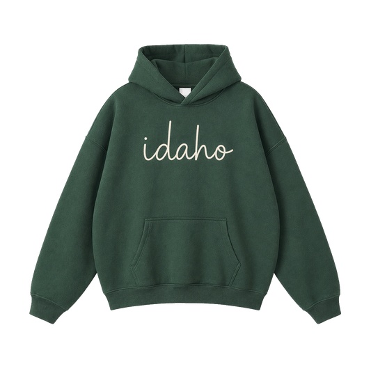 Collection 3 Idaho Oversize Fleeced Hoodie - Eden Green front