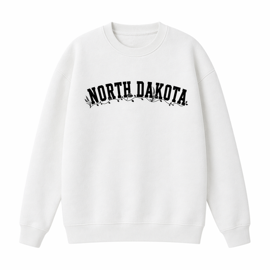 Collection 10 North Dakota Essential Heavyweight Crewneck Sweatshirt - White front