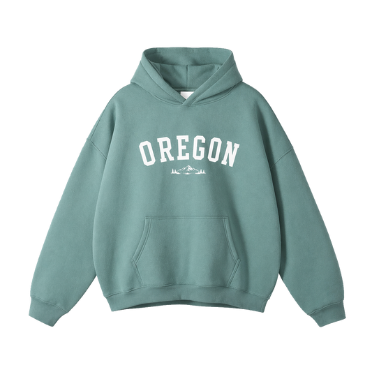 Collection 9 Oregon Oversize Fleeced Hoodie - Medium Green front