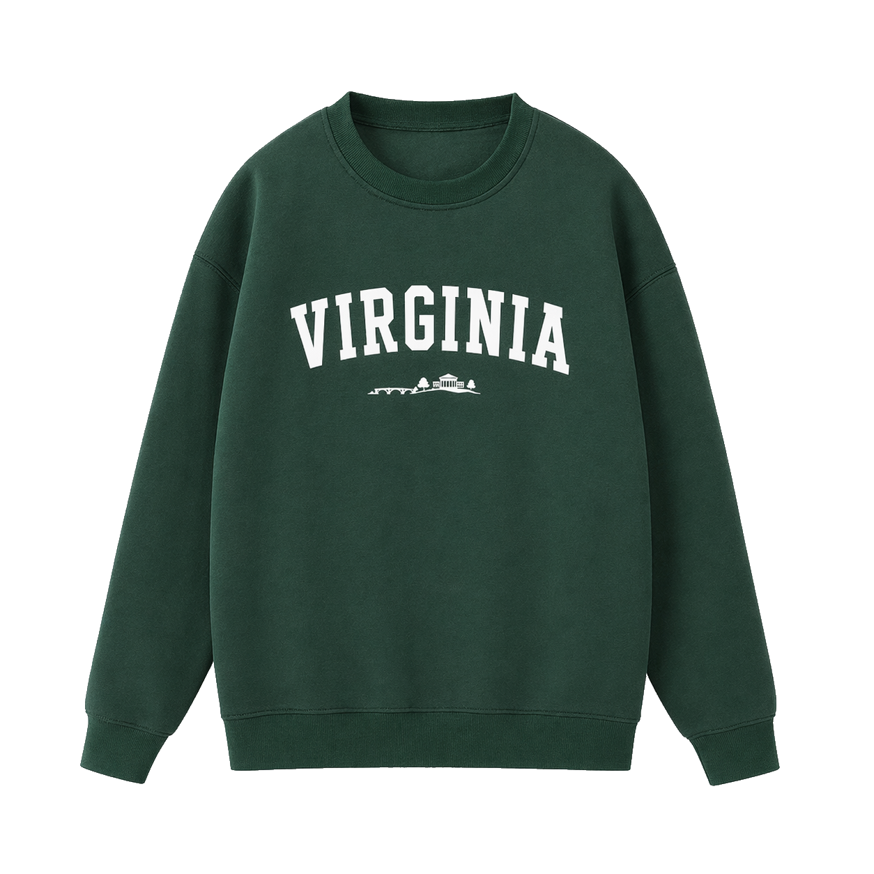 Collection 9 Virginia Essential Heavyweight Crewneck Sweatshirt - Dark Green front
