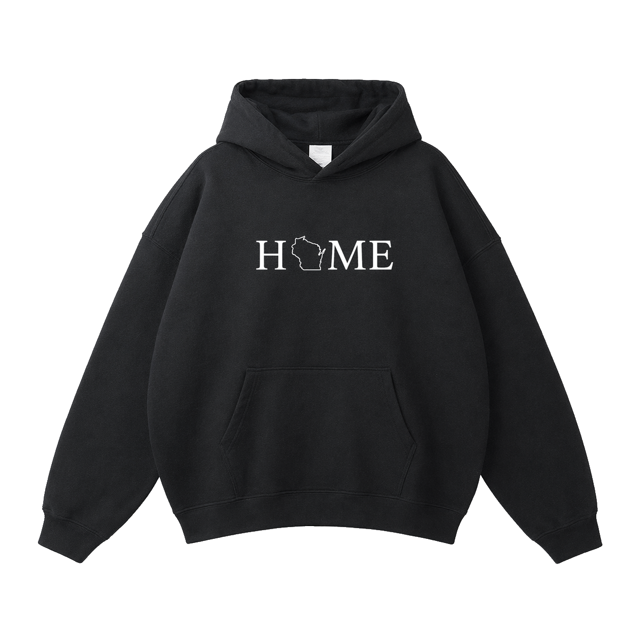Collection 5 Wisconsin Oversize Fleeced Hoodie - Black front