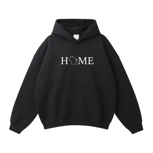 Collection 5 Wisconsin Oversize Fleeced Hoodie - Black front