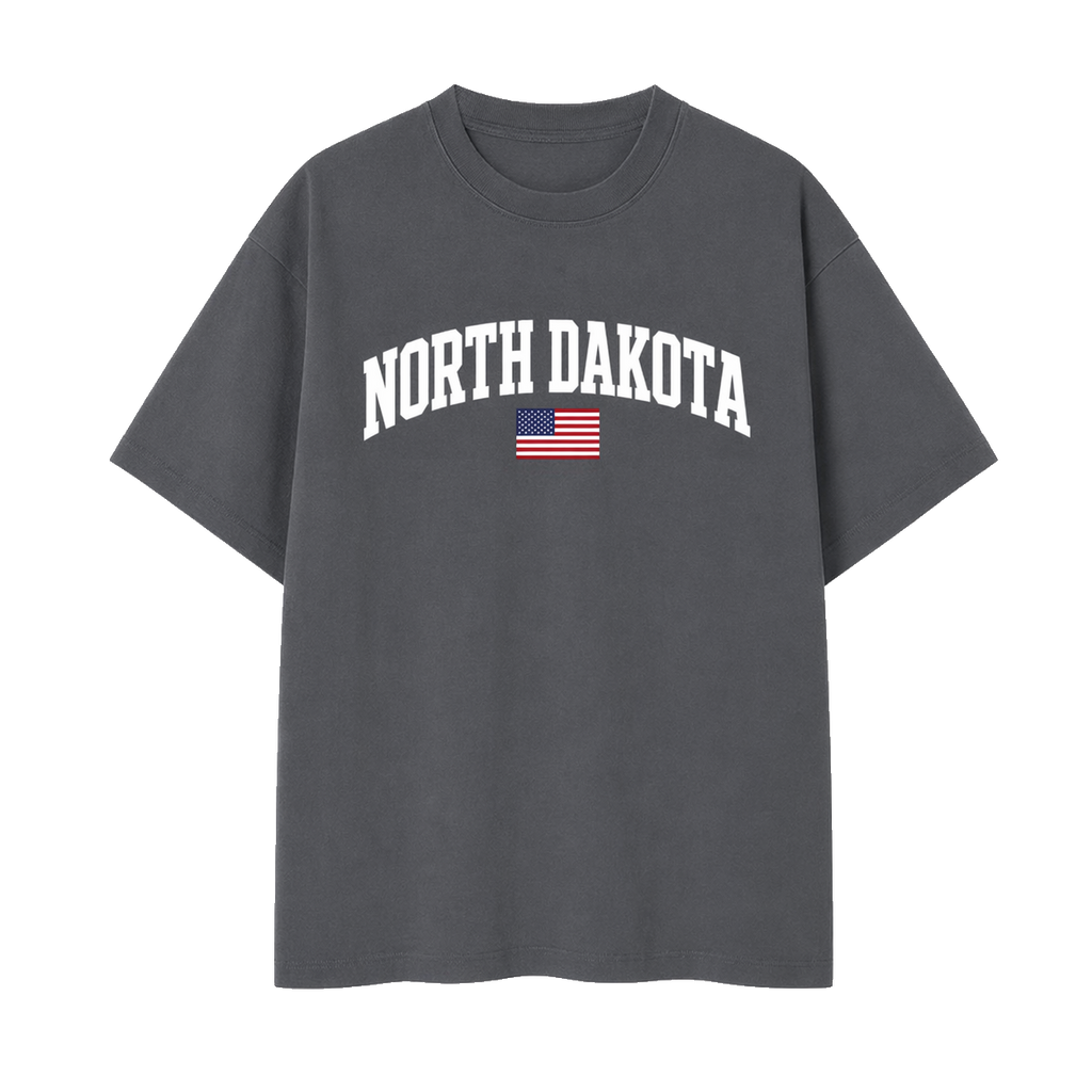Collection 2 North Dakota Essential Cotton T-Shirt - Dark Gray front