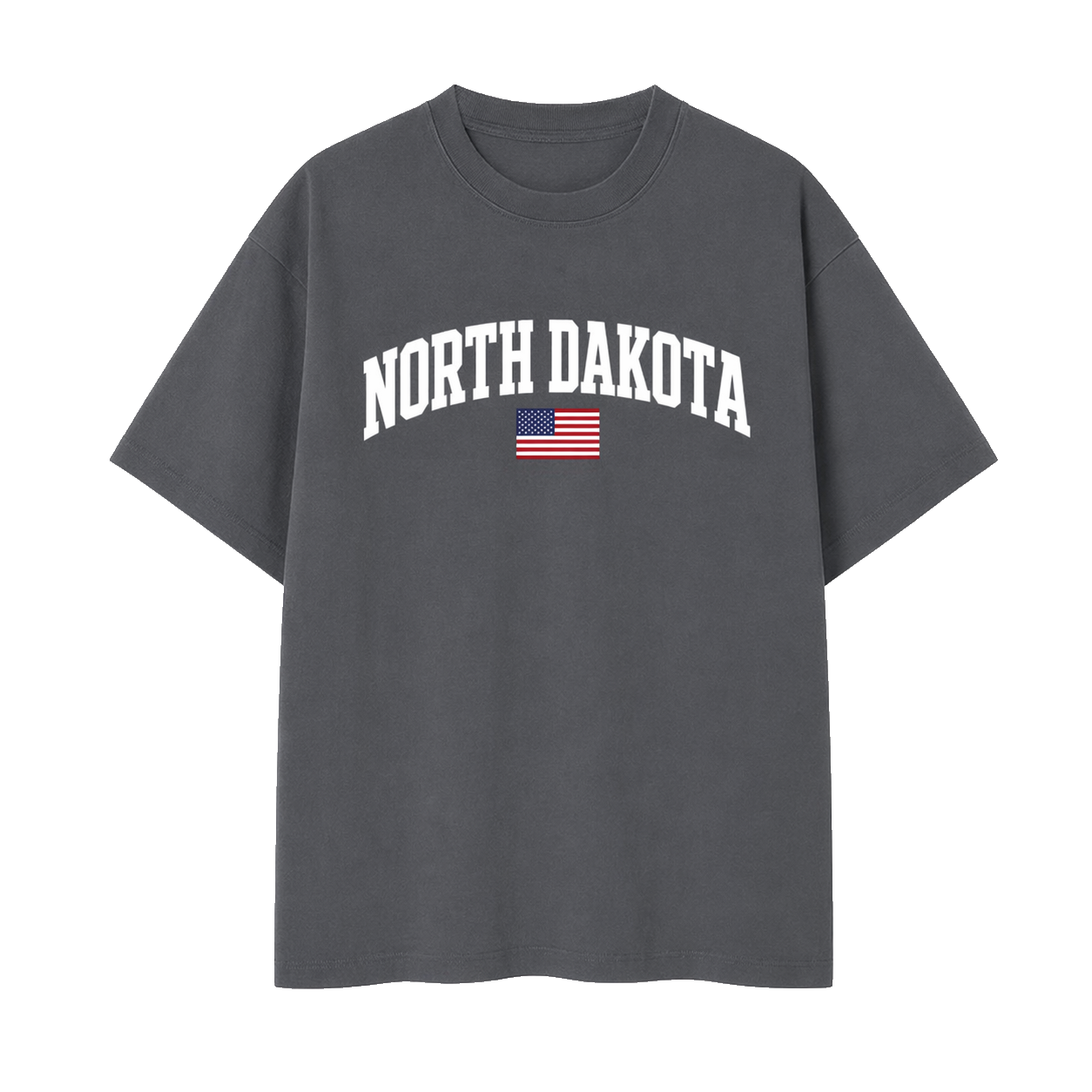 Collection 2 North Dakota Essential Cotton T-Shirt - Dark Gray front